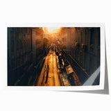 Extra large rolled print of Stockholm scenery with floral accents in muted colors, ideal for art wall dining room.