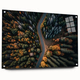 Acrylic print of a Swiss landscape in muted greens and blues, suitable for dining room or bedroom decor.