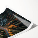 Extra large wall art featuring line art flowers, in neutral tones on a rolled print, ideal for large living room decor.