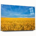 Acrylic print of a large abstract depiction of a European landscape in muted earth tones, ideal for dining room decor.