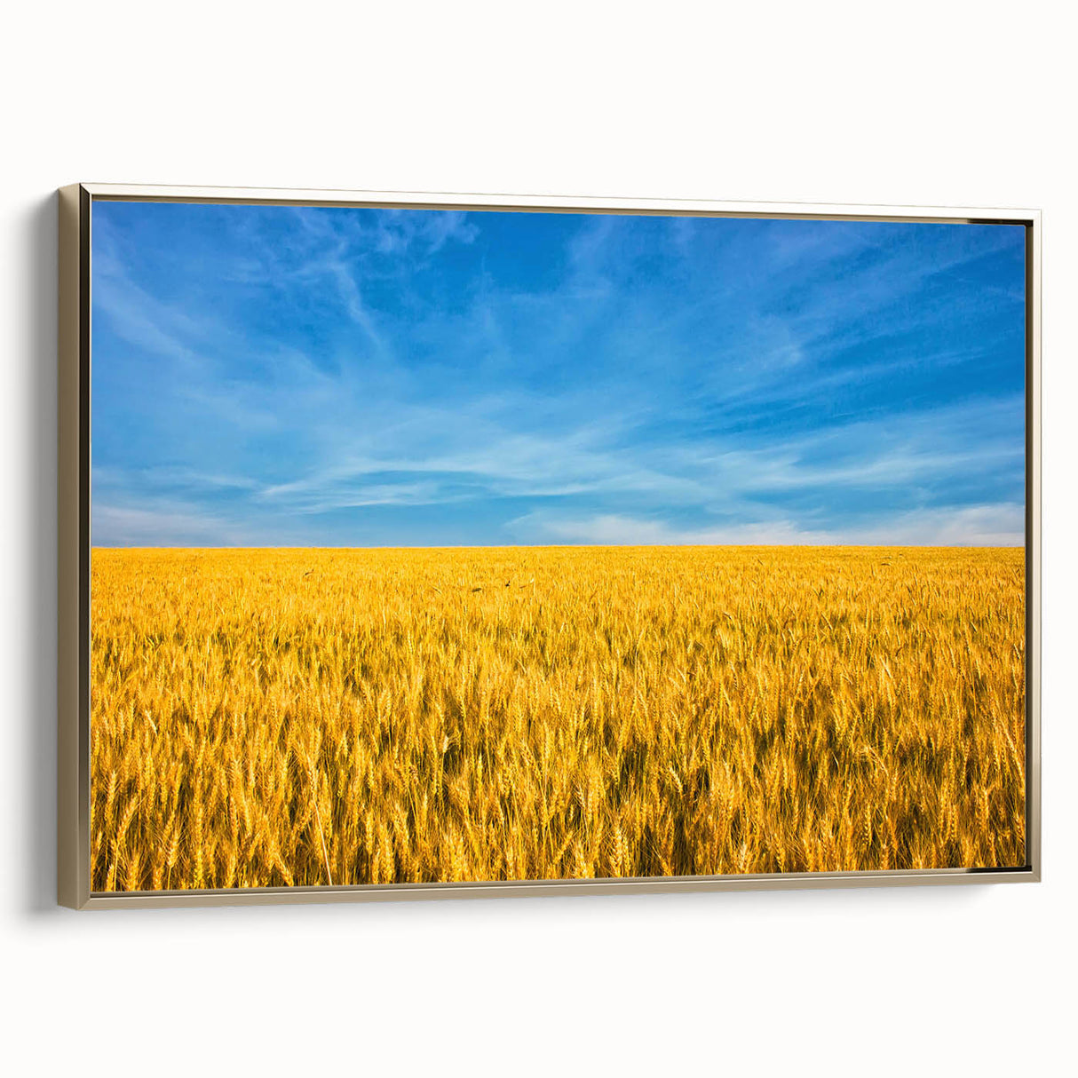 Framed canvas featuring a vintage-style landscape painting of a Ukrainian scenery, in muted earth tones.