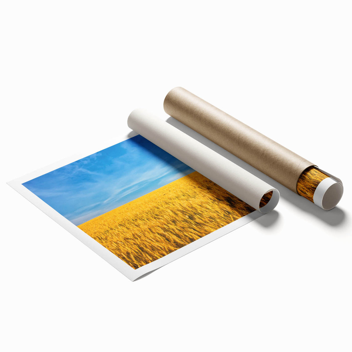 Extra large rolled print of a serene Ukrainian landscape with soft pastel colors.