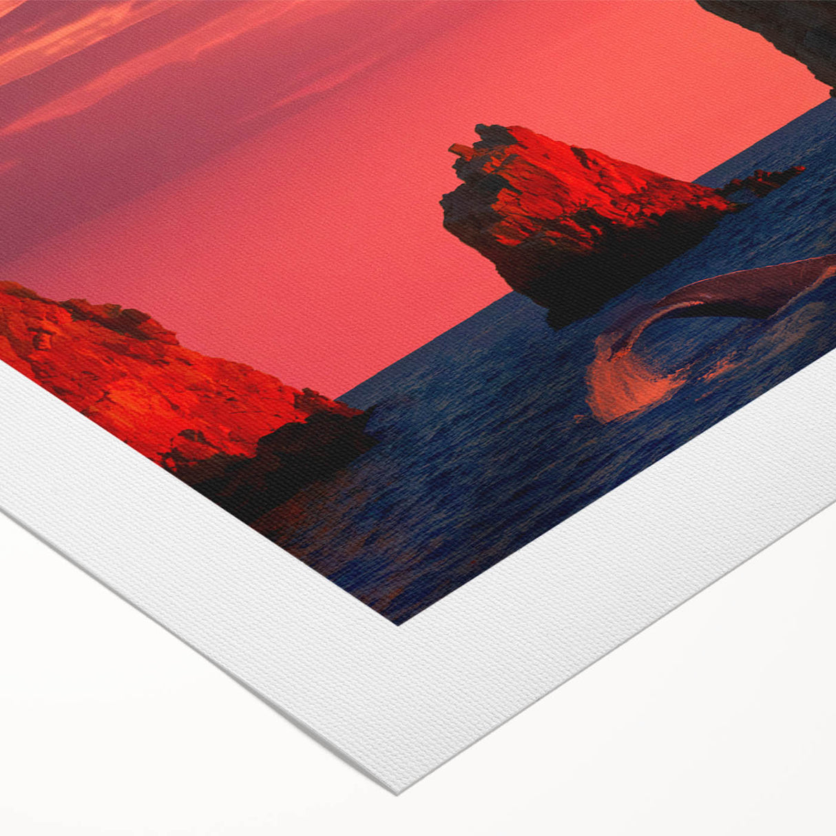 Art deco poster of Cabo San Lucas scenery in pastel shades on rolled canvas, ideal for dining room wall art.