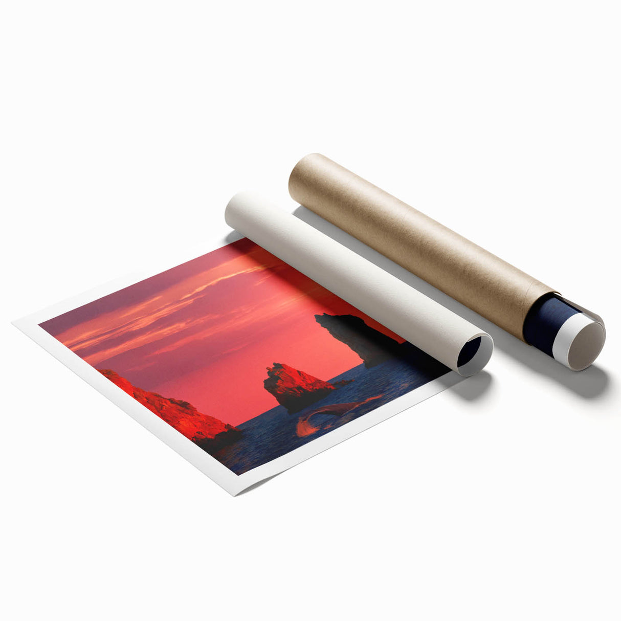 Extra large rolled print of Cabo San Lucas scenery with vibrant blue and green tones, ideal for classy bathroom wall art.