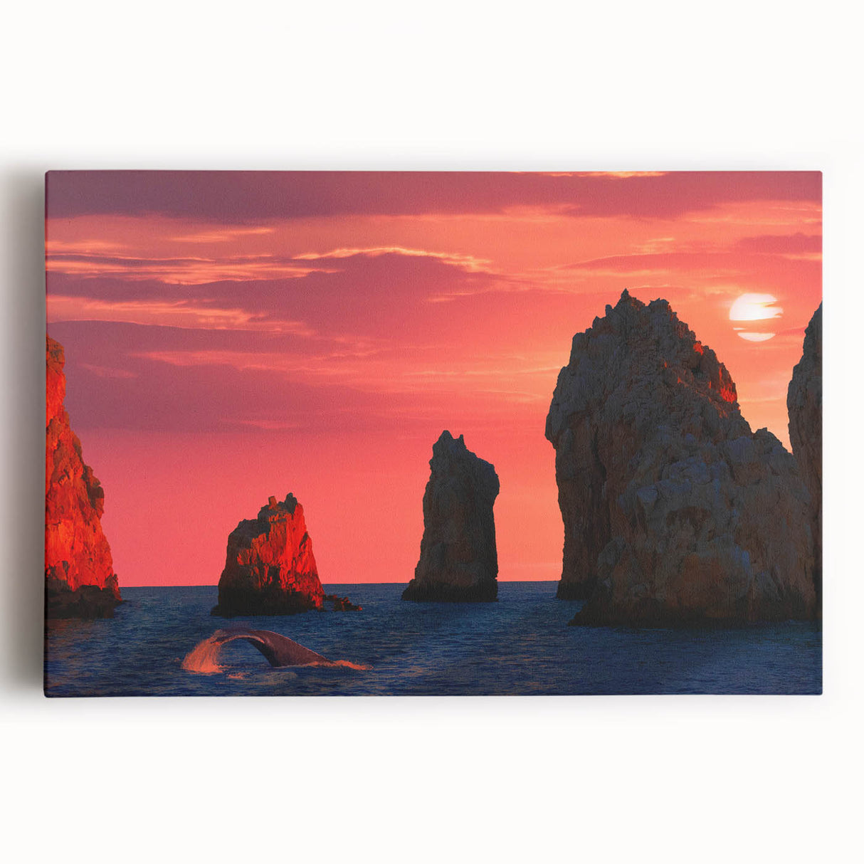 Black and white large canvas print of Cabo San Lucas scenery, ideal for kitchen wall art.