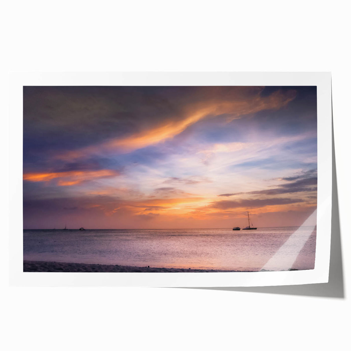 Extra large rolled print of Cancun scenery with vibrant floral elements, ideal for art wall dining room.
