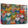 Acrylic print of a large abstract depiction of Oaxaca scenery in earthy tones, suitable for bedroom or dining room decor.