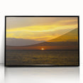 Large abstract wall art depicting a serene Quintana Roo landscape in muted earth tones, framed in black acrylic.