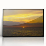 Large abstract wall art depicting a serene Quintana Roo landscape in muted earth tones, framed in black acrylic.