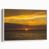 Vintage poster art of Quintana Roo scenery on a framed canvas, featuring vibrant colors, ideal for living room decor.