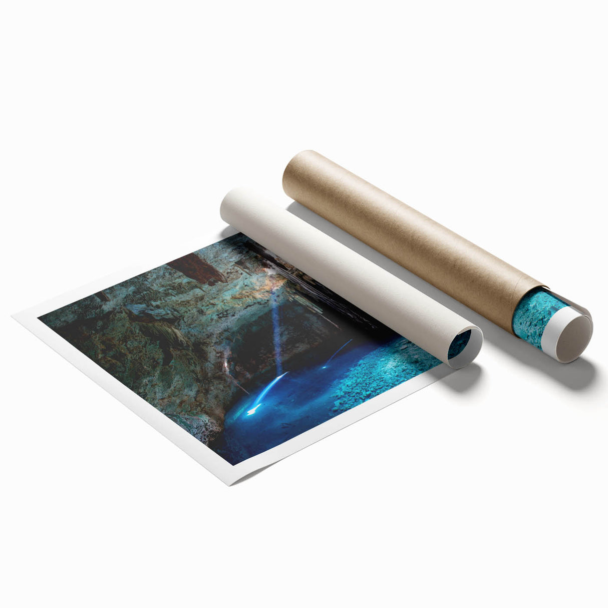Extra large rolled print of Yucatan scenery with vibrant floral elements.