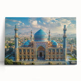 Black and white stretched canvas featuring a Middle Eastern landscape, ideal for kitchen wall art or bedroom ambiance.