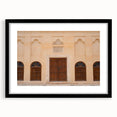 Colorful abstract art print of Dubai skyline in vibrant shades on a large canvas, ideal for living room decor.