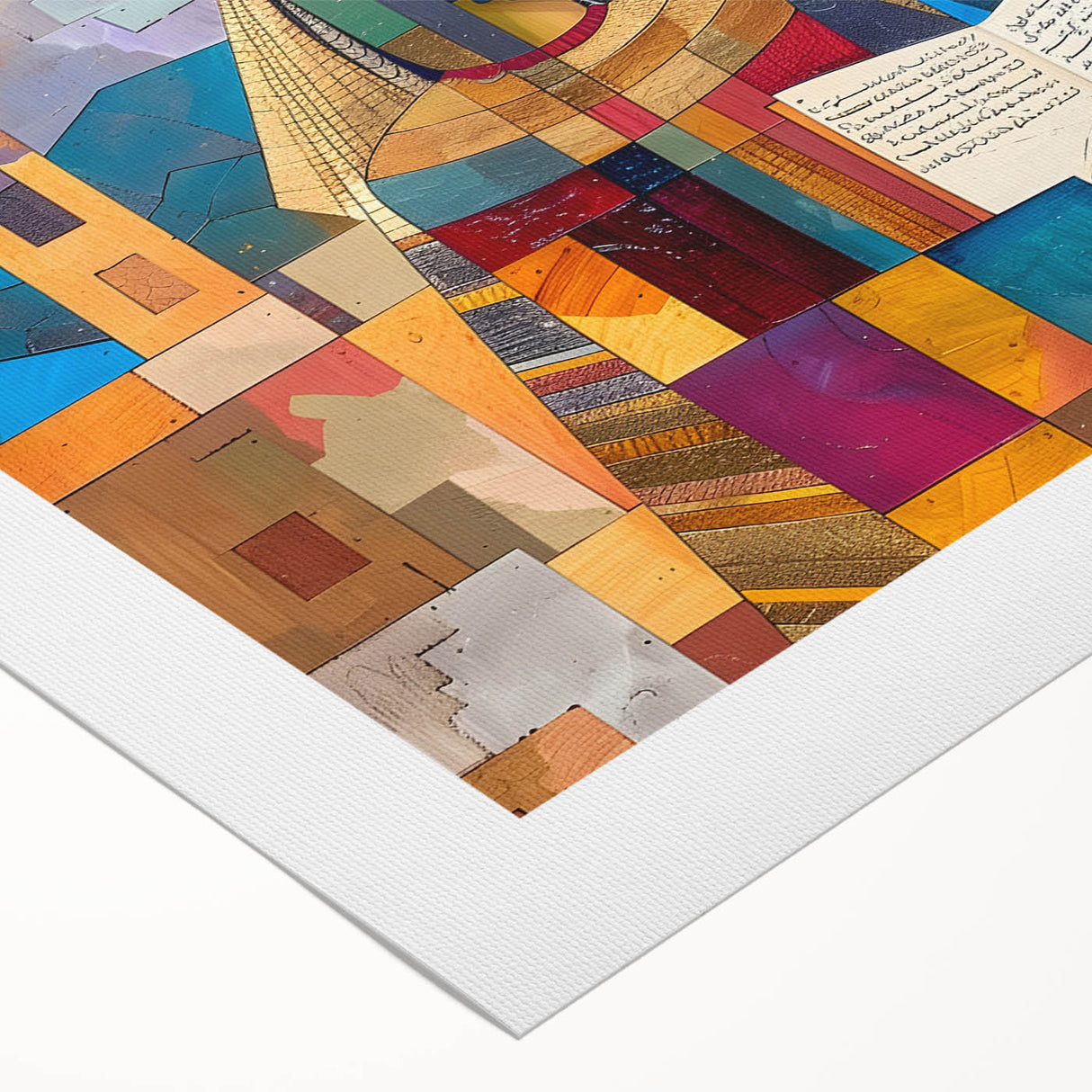Art deco poster depicting a scenic Middle Eastern landscape on a rolled canvas, suitable for dining room walls.