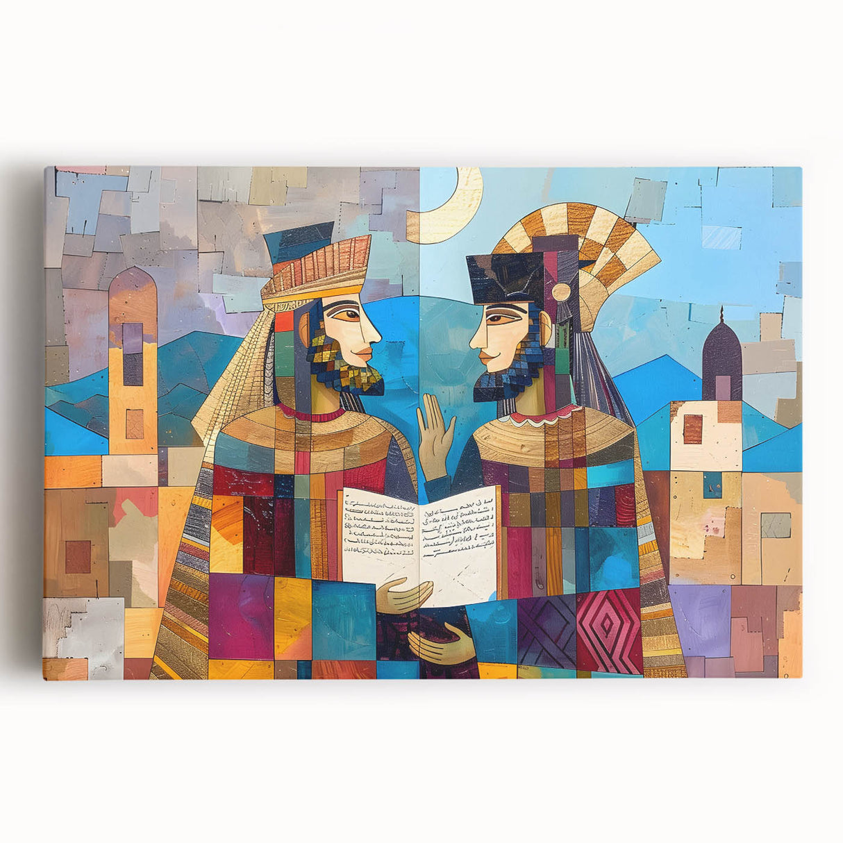 Black and white large canvas print of Middle Eastern scenery, ideal for kitchen wall art.