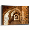 Black and white landscape art painting of a Middle Eastern scene on framed canvas, ideal for bedroom wall decor.