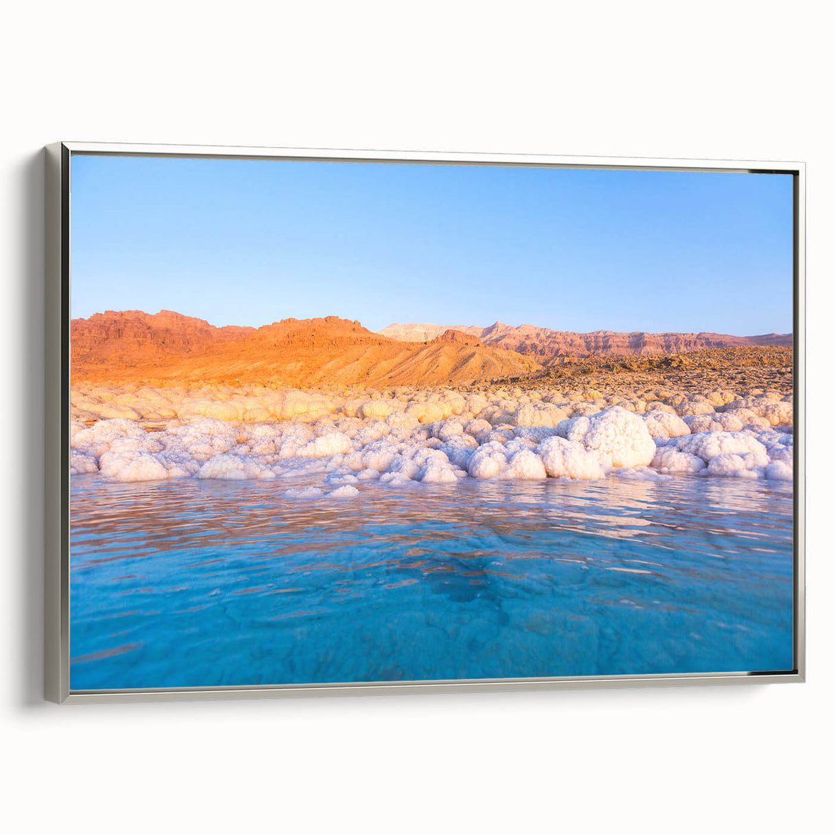 Framed canvas of a Middle Eastern landscape painting in colorful hues, ideal for adding a vintage touch to any room.