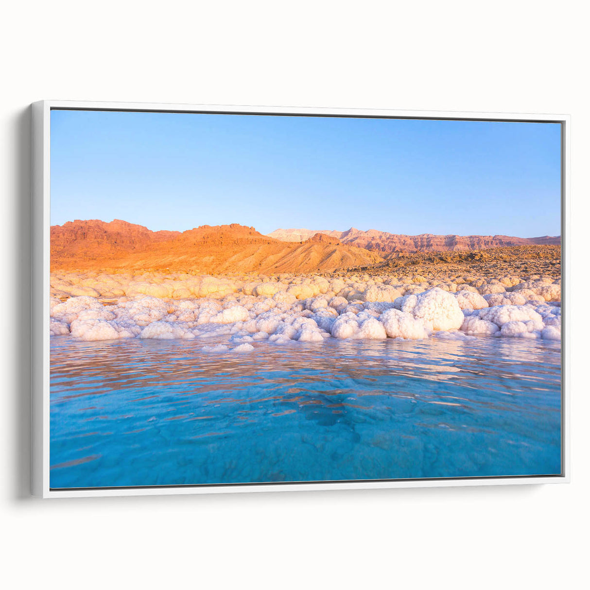 Vintage poster art of a Middle Eastern Jordan scenery on a framed canvas.