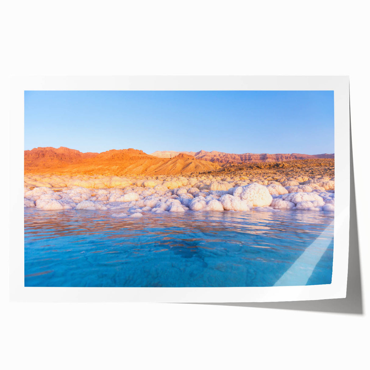 Extra large rolled print depicting Middle Eastern Jordan scenery in muted earth tones, ideal for art wall dining room.