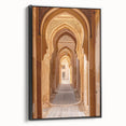 Black and white framed canvas featuring a vintage landscape of Saudi Arabia, ideal for bedroom wall decor.