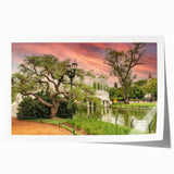 Rolled print of Buenos Aires skyline in muted earth tones, ideal for art wall dining room.