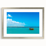 Textured abstract art print of a Brazilian landscape in muted earth tones, framed in silver, ideal for bedroom art.