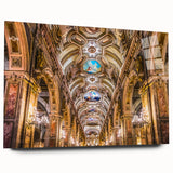 Acrylic print of a large abstract depiction of Santiago, Chile in muted earth tones, ideal for bedroom or dining room art.