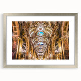 Textured art print of Santiago skyline in muted earth tones, framed in silver, ideal for bedroom decor.