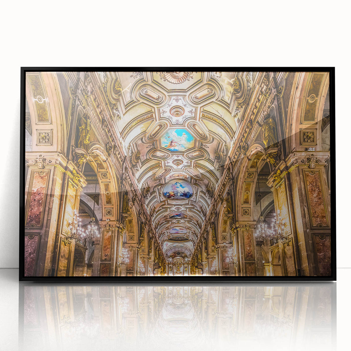 Large abstract wall art depicting Santiago, Chile in muted earth tones on a framed acrylic.