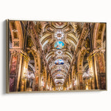 Framed canvas of Santiago, Chile landscape in muted earth tones, ideal for bedroom wall art.