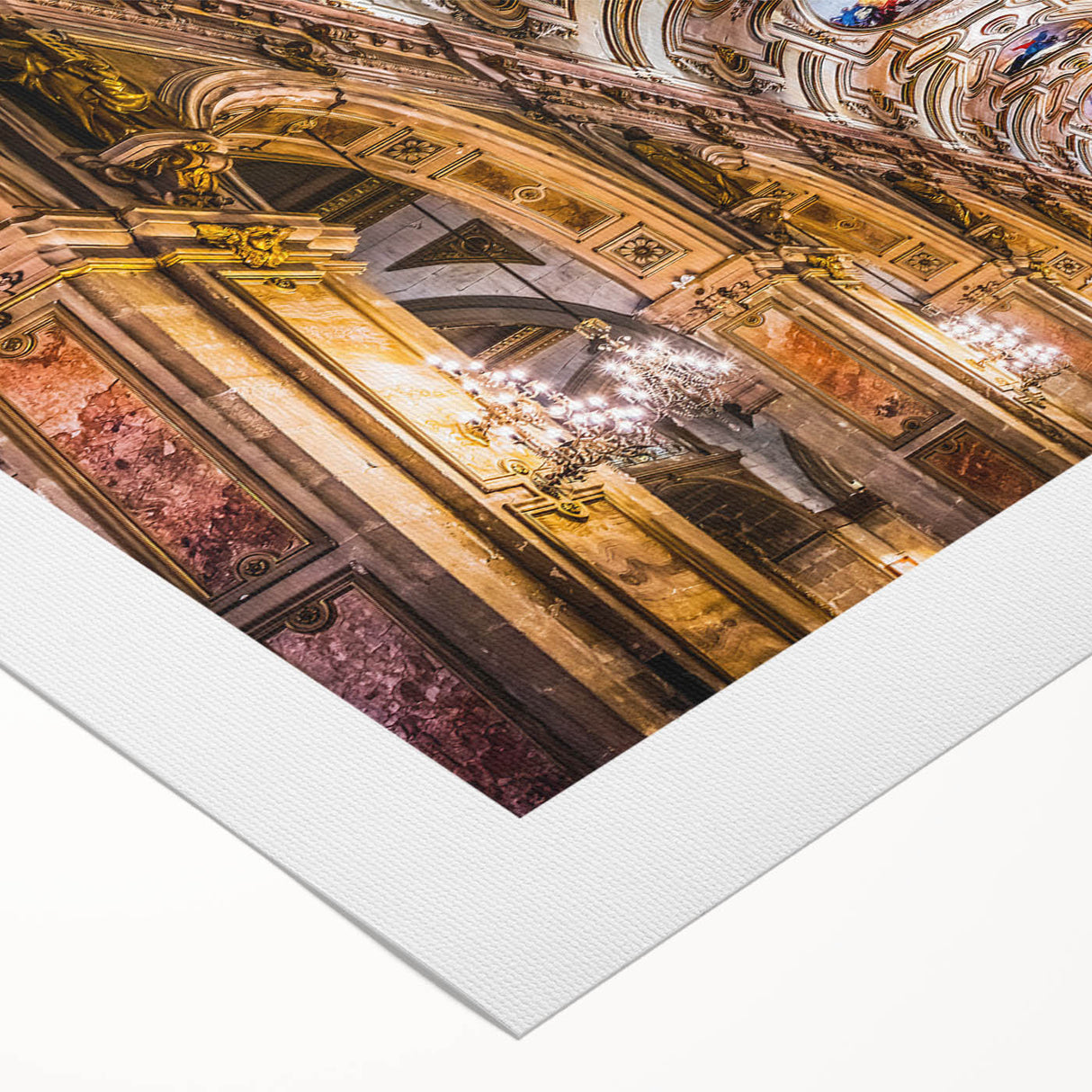 Art deco poster of Santiago skyline in muted earth tones on rolled canvas, suitable for dining room wall art.