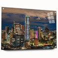 Large abstract wall art depicting a South American scenery in vibrant green and blue tones, acrylic glass.