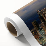 Art deco poster of a Colombian landscape in soft pastels on rolled canvas, ideal for nursery wall art.