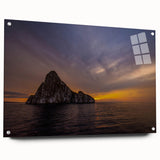 Acrylic print of the Galapagos scenery in Ecuador, featuring muted earth tones, ideal for bedroom or dining room decor.