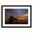 Colorful abstract art print of a textured South American scenery on a large framed canvas, ideal for living room decor.