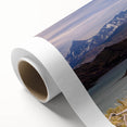 Art deco poster of a scenic South American landscape in soft earth tones on rolled canvas, suitable for nursery wall art.