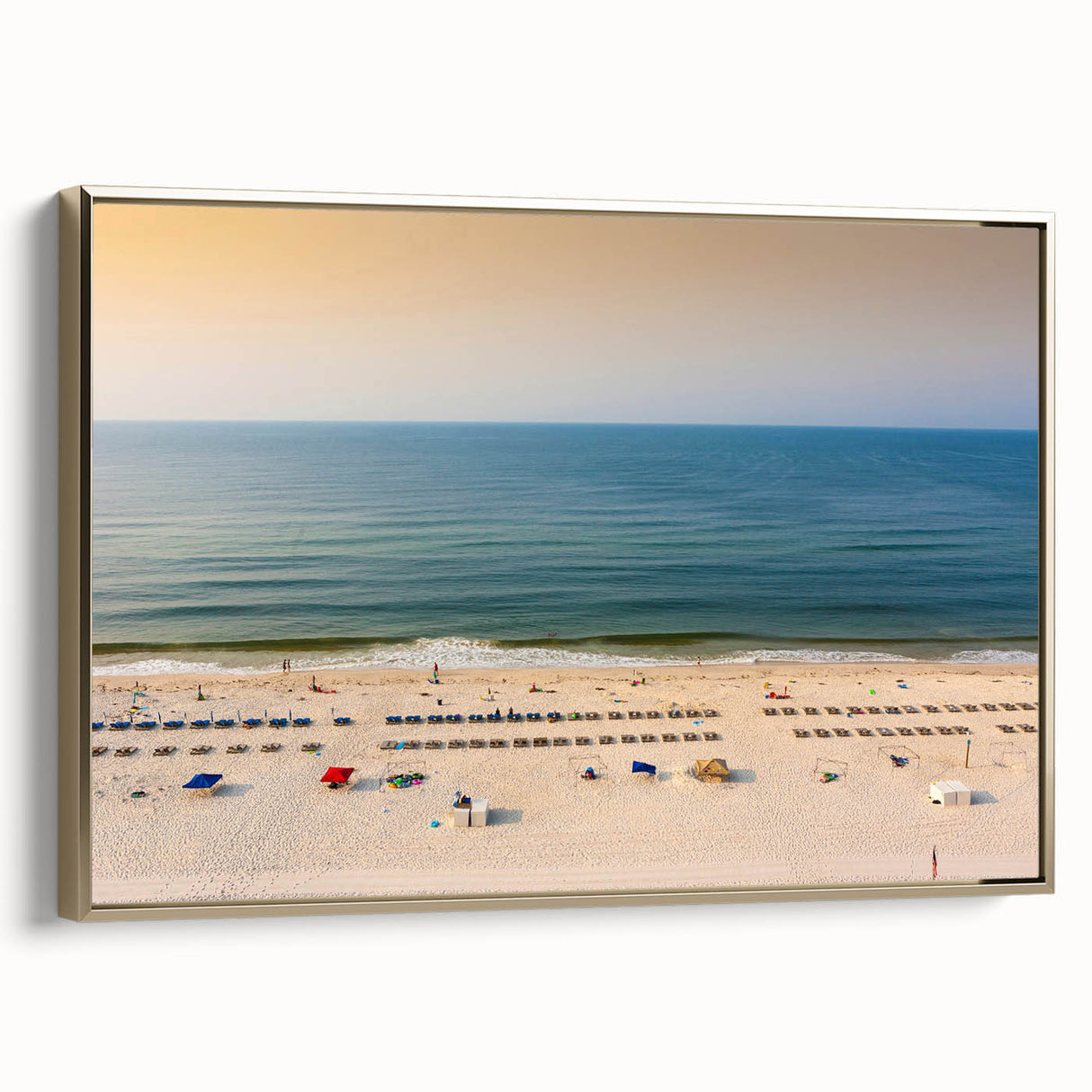 Framed canvas depicting an Alabama landscape in muted earth tones, ideal for bedroom wall art.
