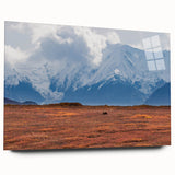 Acrylic print of Denali, Alaska in muted earth tones, ideal for bedroom or dining room art.