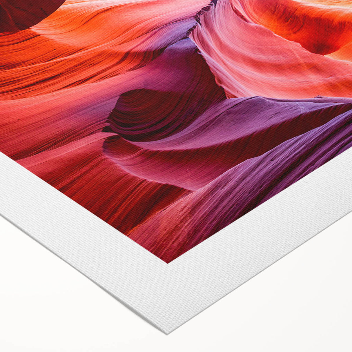 Art deco poster of Antelope Canyon in Arizona, featuring warm earth tones on a rolled canvas, suitable for dining room decor.