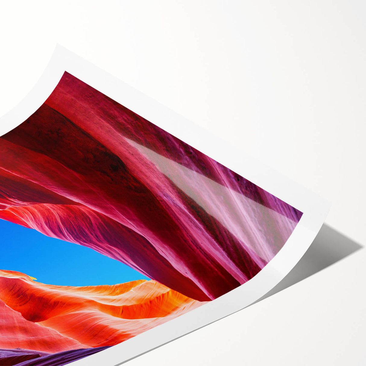 Extra large rolled print depicting a scenic Antelope Canyon in Arizona, with rich orange and red hues.