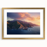 Extra large abstract art print of Catalina, featuring textured design in gold frame, ideal for living room decor.