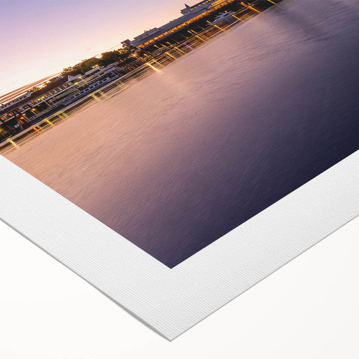 Art deco poster of Sacramento skyline in muted gold and blue tones on rolled canvas, fitting for dining room wall art.