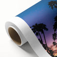 Art Deco style poster of San Diego skyline in pastel shades on rolled canvas, ideal for nursery wall art.