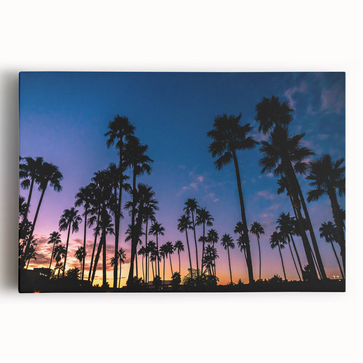 Black and white photo of the San Diego skyline on large stretched canvas, suitable for kitchen wall art.
