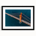 Extra large abstract art print of San Francisco in vibrant colors on a textured canvas, framed in black.