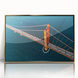 Acrylic print of San Francisco skyline in gold tones, ideal for modern art wall decor.