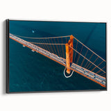 Black and white framed canvas of San Francisco landscape, ideal for bedroom wall decor.
