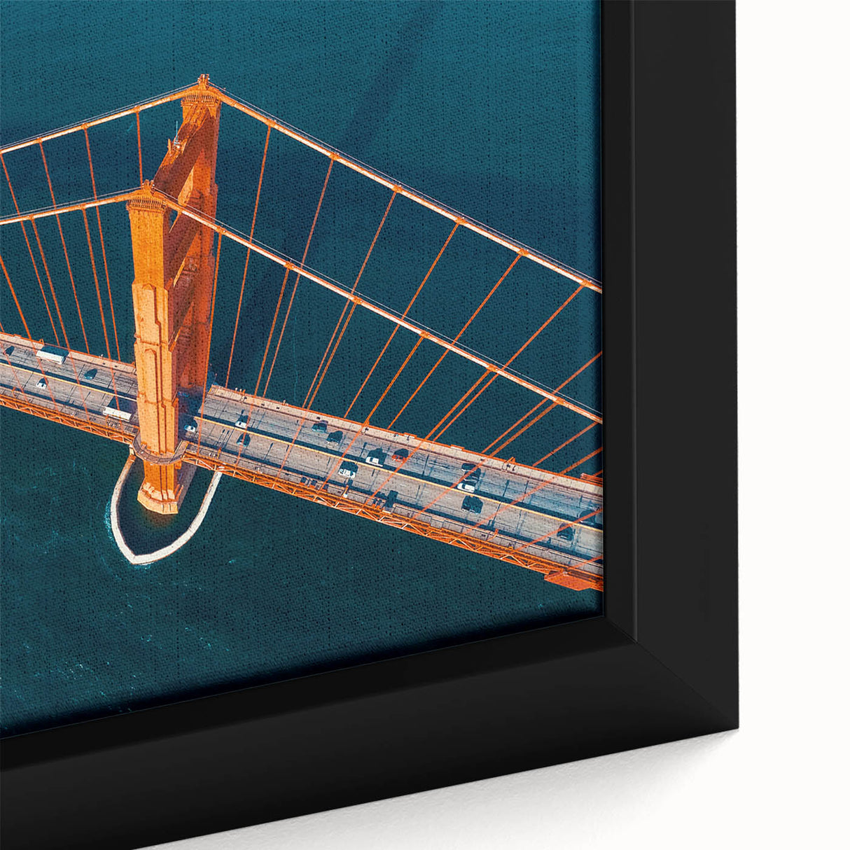 Black wall art featuring a textured, colorful San Francisco skyline on a large framed canvas, ideal for living room decor.