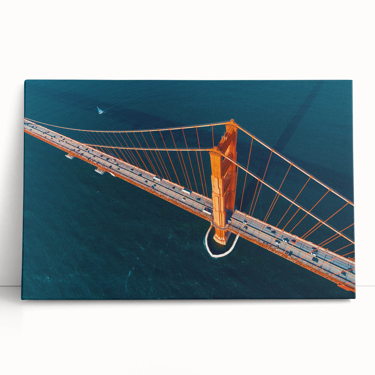 Black and white stretched canvas of San Francisco skyline, ideal for kitchen wall art or bedroom ambiance.