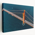 San Francisco skyline in muted earth tones on a large stretched canvas, suitable for kitchen wall art.